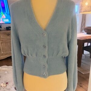 L*Space Soft Blue Button-Up Cardigan